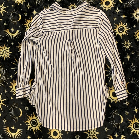 Liz Claiborne Striped High Low Tunic Long Sleeve - Picture 2 of 9